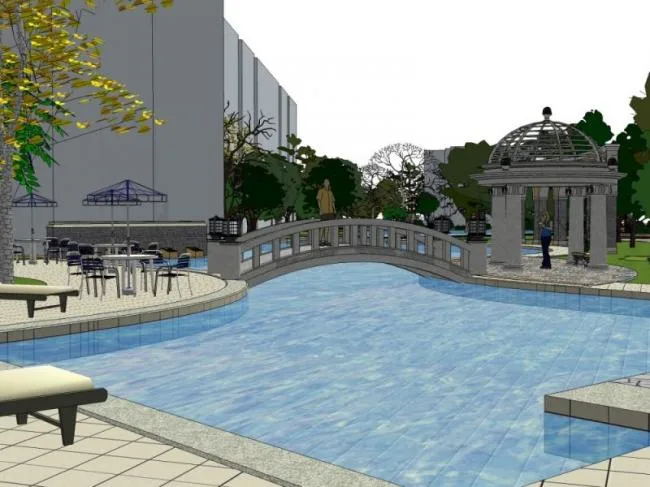 Sketchup Landscape Model | Community Landscape, Residential Landscape, Classical Style