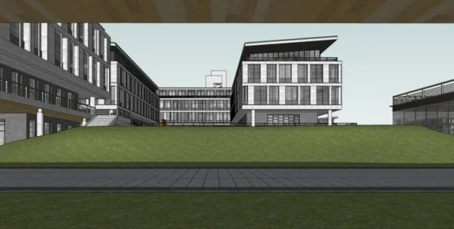 Sketchup School Model | Multi story School, Campus Educational Architecture, Modern Style