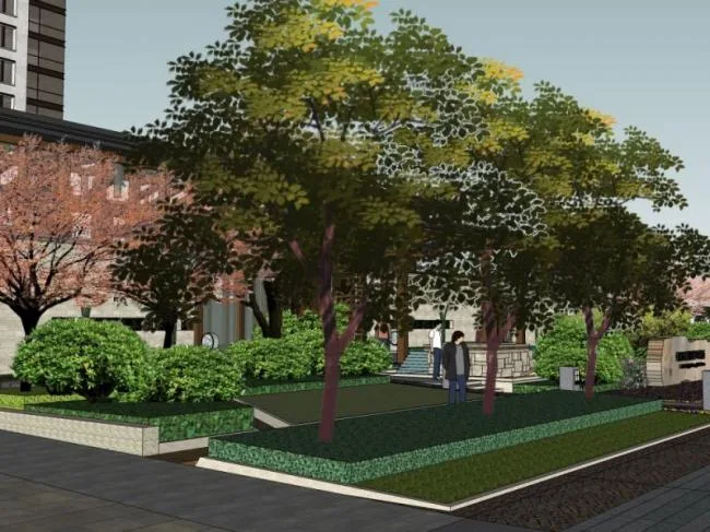 Sketchup Landscape Model | Residential Landscape, Modern Chinese Style