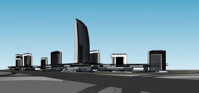Sketchup Office Model | High rise hotel office, commercial podium, modern style
