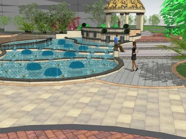 Sketchup Landscape Model | Residential Landscape, Classical Style