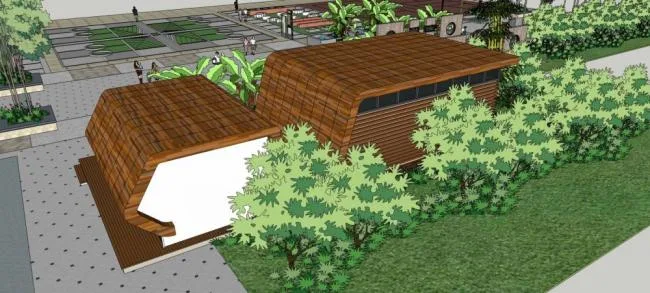 Sketchup Sketch Model | Public Toilet, Alien, Single Story, Modern Style