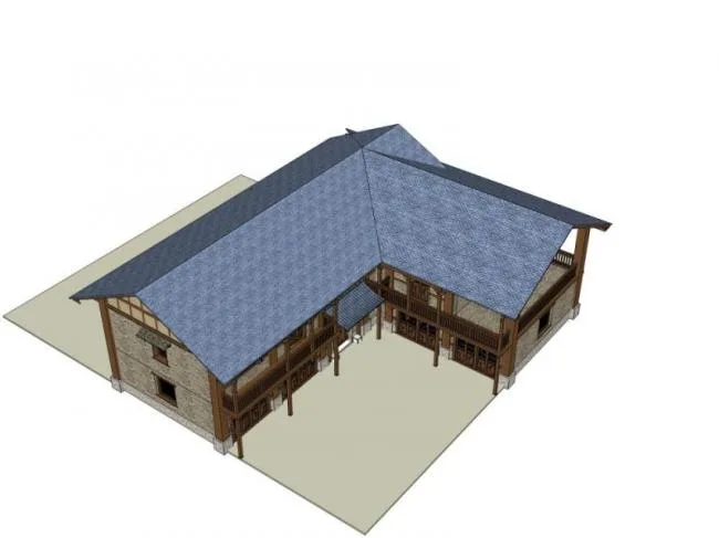 Sketchup Villa Model | Solo Villa, Modern Chinese Style