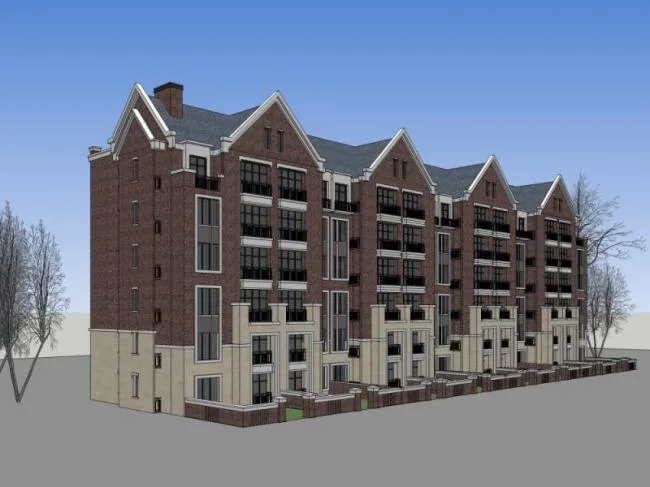 Sketchup Residential Model | Row House, British Style, Classical Style, Residential Architecture