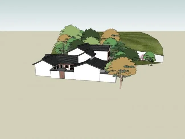 Sketchup Villa Model | Stacked Villa, Chinese Style