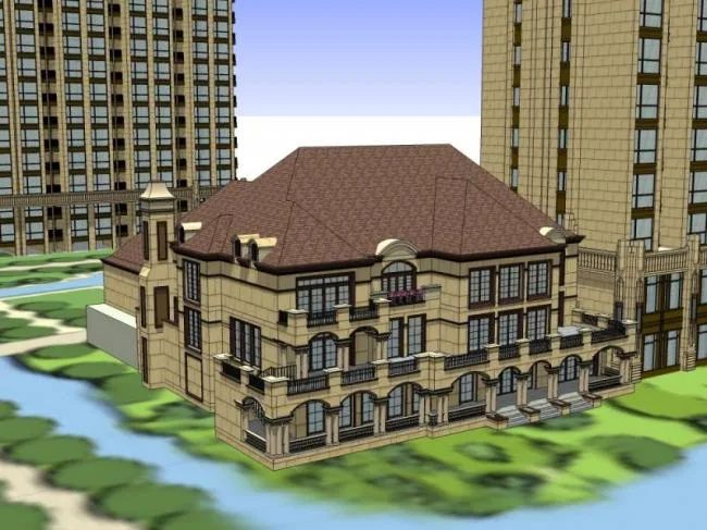 Sketchup Hospital Model | Multi story nursing homes, nursing homes, medical buildings, classical style