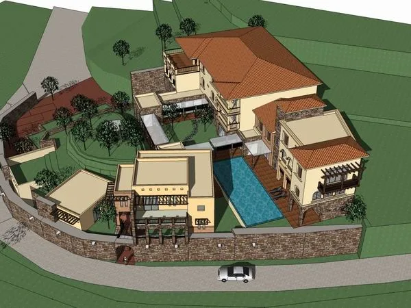 Sketchup Villa Model | Solo Villa, Classical Mediterranean Style
