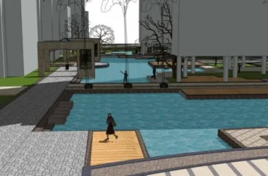SketchUp Residential Landscape Model Featuring Chinese-Style Design-BIM WORLD
