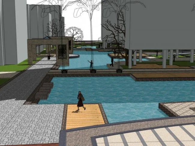 Sketchup Landscape Model | Residential Landscape, Chinese Style