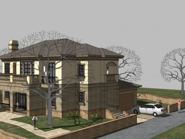 Sketchup Villa Model | Solo Villa, Modern Style