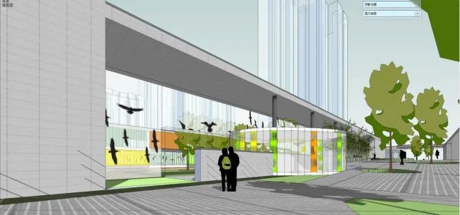 Sketchup Business Model | Multi story clubhouse, commercial building, modern style