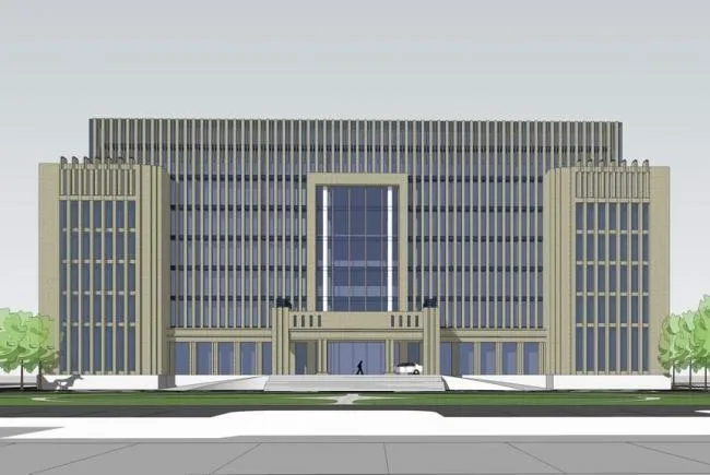 Modern Multi-Story Government Office Building Model in SketchUp