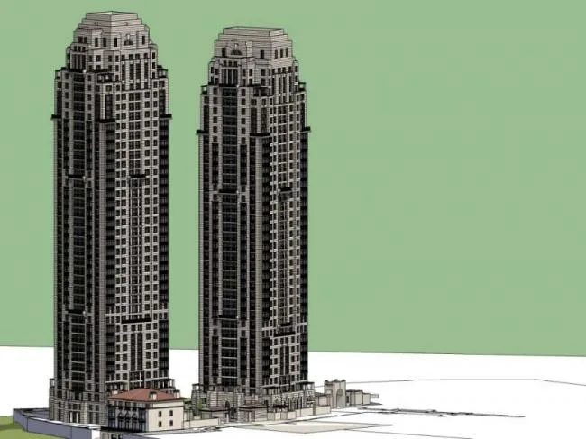 Sketchup Residential Model | Super high-rise residential building, classical style