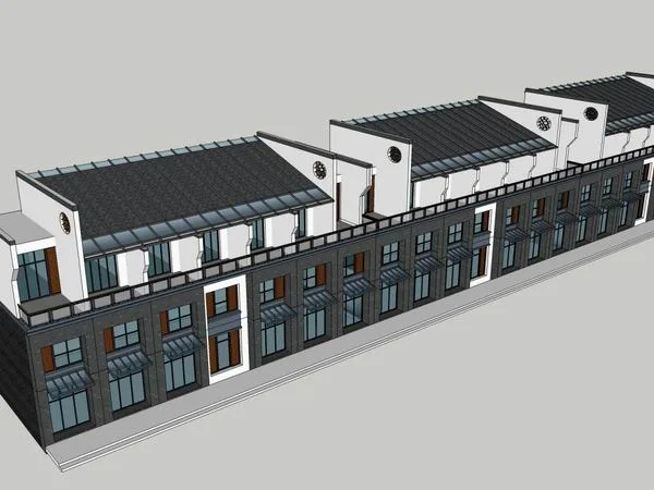 Sketchup Business Model | Multi story shop, commercial, Chinese classical style