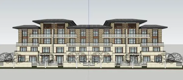 Sketchup Residential Model | High rise residential building, garden villa, classical style