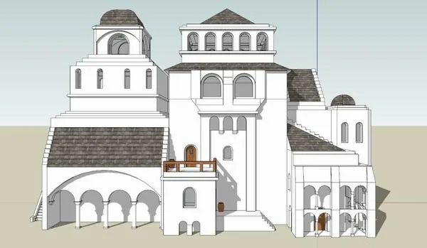 Sketchup Residential Model | Multi story Residential Activity Center, Classical Style