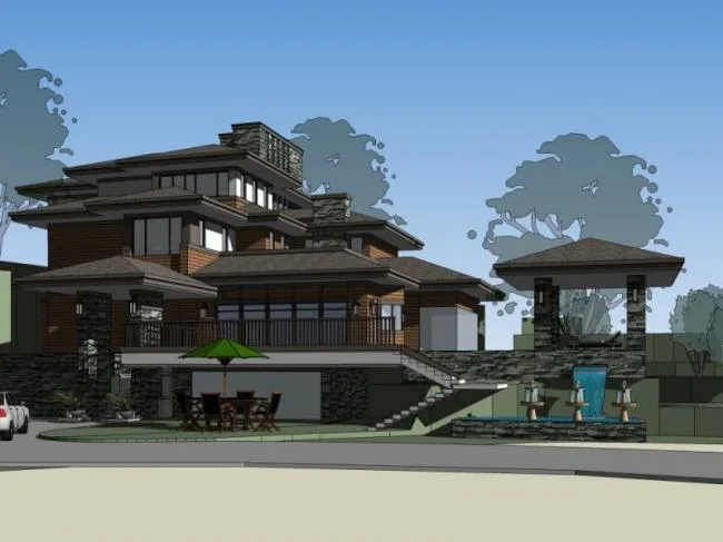 Sketchup Villa Model | Stacked Villa, Modern Style