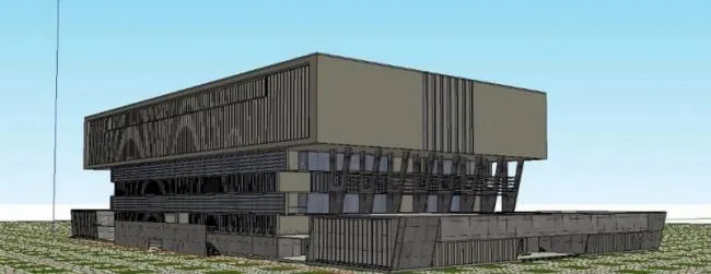 Sketchup Cultural Model | Multi story Library, Cultural Architecture, Modern Style