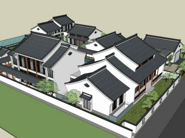 Sketchup Business Model | Multi story Club, Modern Chinese Style