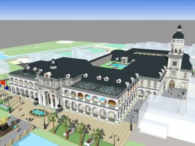Sketchup Hotel Model | Multi story Hotel, Classical Style