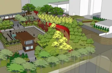 Modern Square Landscape Design in SketchUp-BIM WORLD