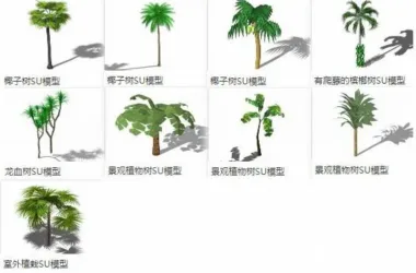 SketchUp Materials: 3D Models of Plants, Palm Trees, and Landscape Components-BIM WORLD