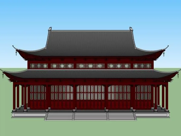 SketchUp Model of Ancient Chinese Multi-Storey Shakya Mani Hall
