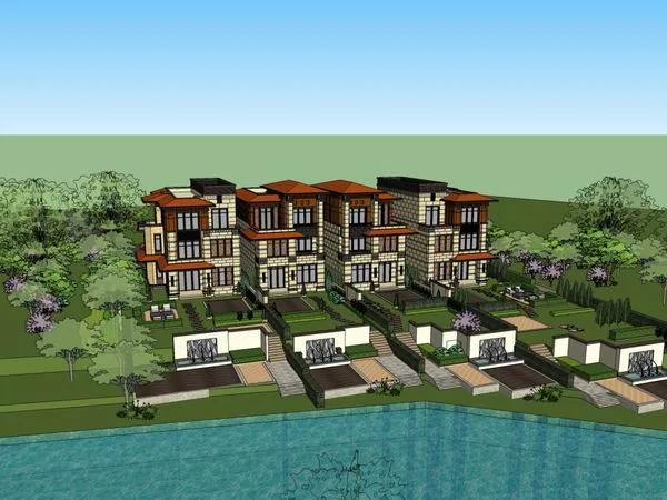 Sketchup Villa Model | Townhouse, Classical Style