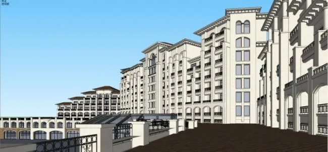Sketchup Hotel Model | Multi story Hotel, Classical Style, Spanish Style