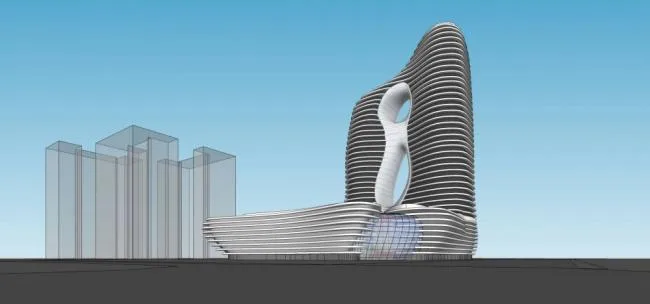 Sketchup Office Model | Super high-rise hotel office, modern style, concept, alien shape