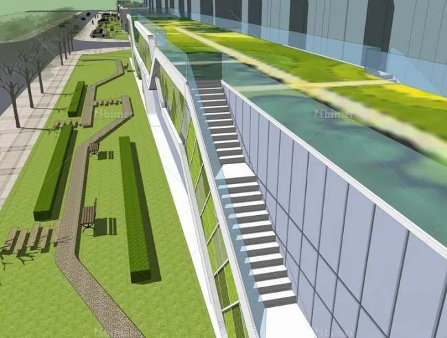 Sketchup Business Model | Multi story Farmers' Market, Community Commerce, Modern Style