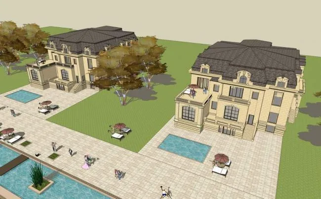 Sketchup Villa Model | Solo Villa, European, Classical Style