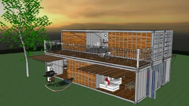 Modern Container Villa Design | SketchUp 3D Model