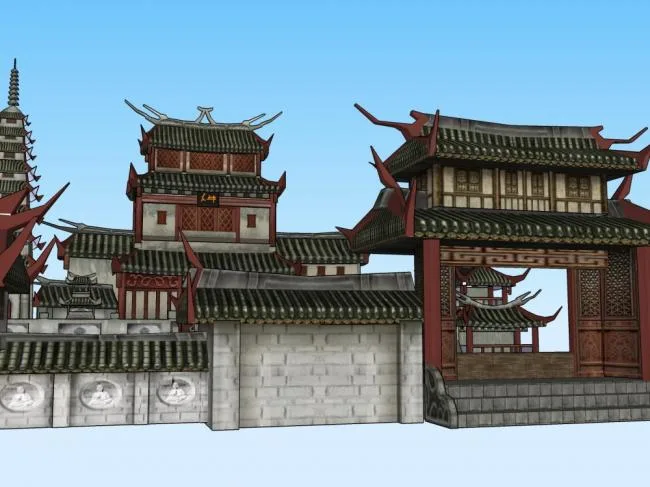 Sketchup Ancient Architecture Model | Multi story Temple, Ancient Temple, Chinese Style, Ancient Architecture