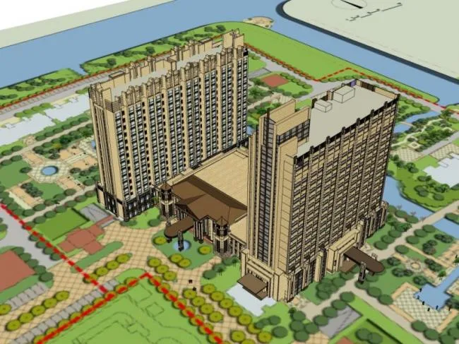 Sketchup Residential Model | High rise Residential Area, Classical Style