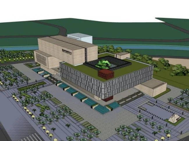 Sketchup Cultural Model | Multi story Archive, Cultural Architecture, Modern Style