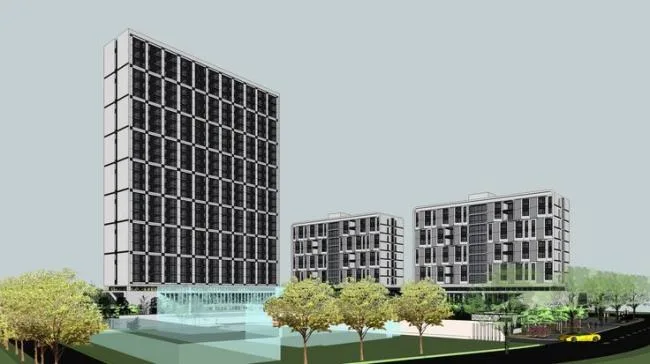 Sketchup Residential Model | Multi story High rise Hybrid, Apartment Building, Residential Building, Modern Style, Residential Landscape