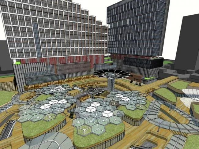 Sketchup Complex Model | Multi story Commercial Complex, Office, Residential, Modern Style