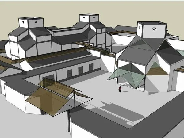 Sketchup Cultural Model | Multi story Suzhou Museum, Cultural Architecture, Modern Chinese Style
