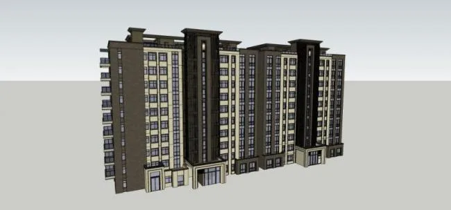Sketchup Residential Model | High rise Residential Buildings, Modern Style