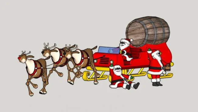 Christmas Cartoon Carriage Material Component for SketchUp Model