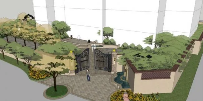 Sketchup Landscape Model | Cultural Park Landscape, Park Landscape, Classical Style