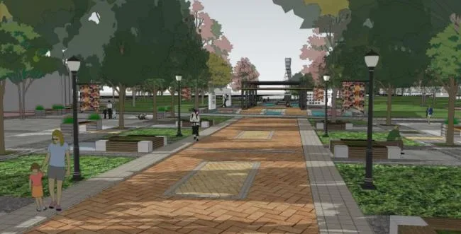 Sketchup Landscape Model | Entrance Square, Modern Style