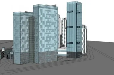 SketchUp Complex Model: Modern High-Rise Urban Development with Commercial, Residential, Office, and Hotel Spaces-BIM WORLD