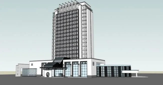 Sketchup Hotel Model | High rise Hotel, Modern Style