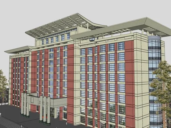 Sketchup Office Model | High rise Office Building, Classical Style