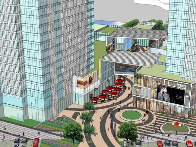 Sketchup Landscape Model | Commercial Landscape, Modern Style