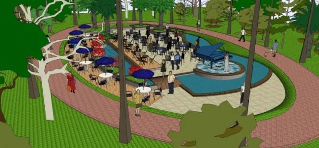 Sketchup Landscape Model | Leisure Landscape, Modern Style