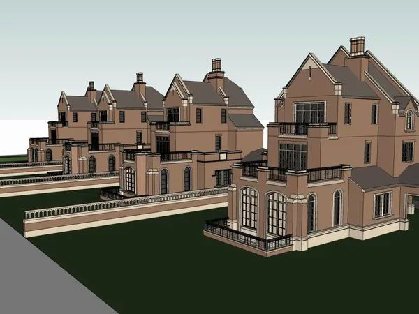 Sketchup Villa Model | Townhouse, Classical Style