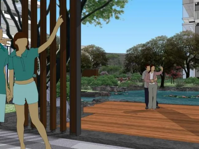 Sketchup Landscape Model | Community Landscape, Residential Landscape, Modern Style